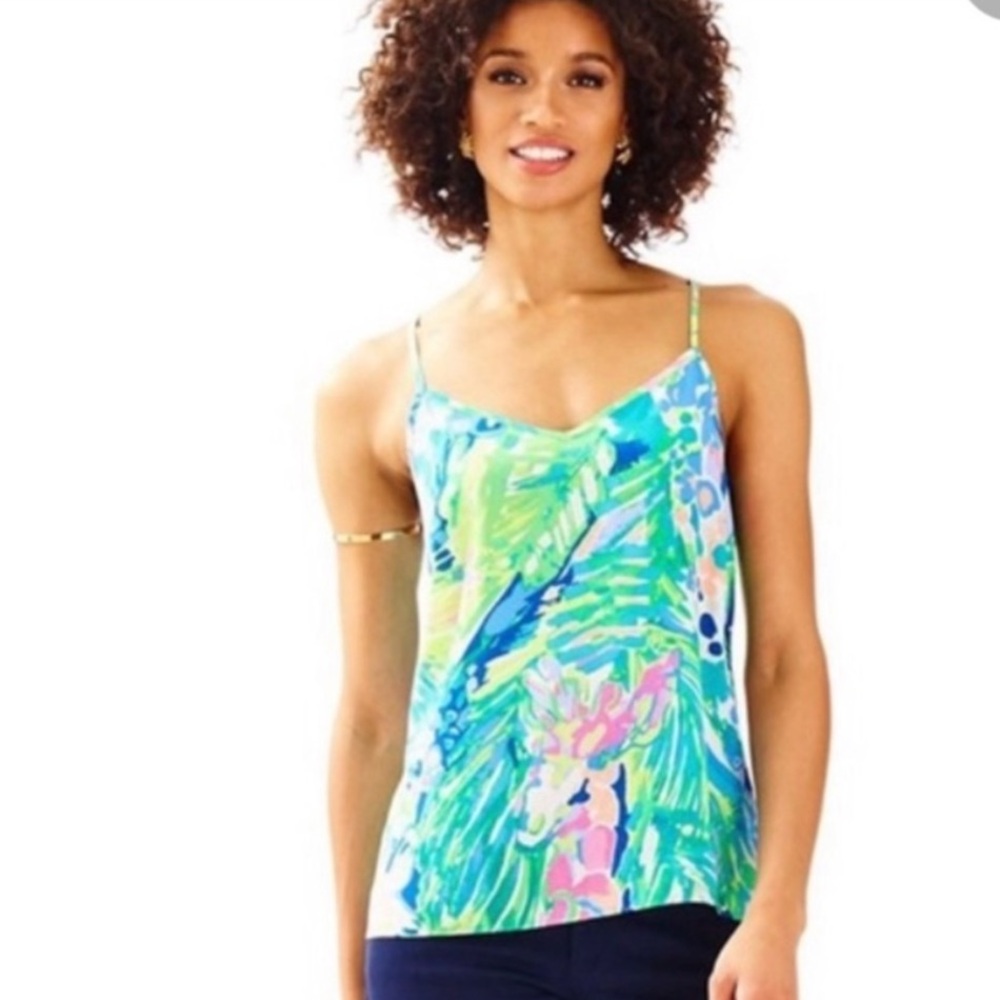 Lilly Pulitzer Dusk Racer Silk Tank Top, NWT, Small